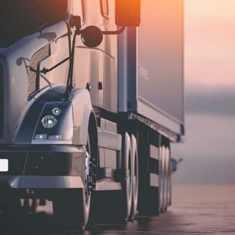 Image of truck in sunset